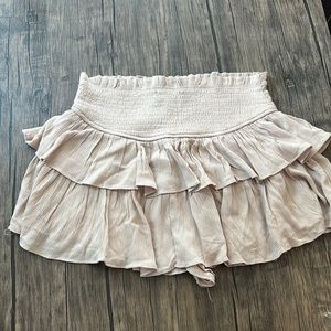 Beige skirt with shorts underneath